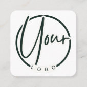 Carte De Visite Carré Logo personnalisé QR Code générique Blanc (Devant)
