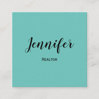 Carte De Visite Carré logo personnalisé simple minimaliste blanc realtor