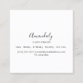 Carte De Visite Carré Logo personnalisé violet Artiste maquillage encadr (Dos)