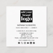 Carte De Visite Carré Logo photo moderne design professionnel (Dos)