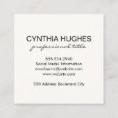 Carte De Visite Carré Logo pour cheveux | Cuir (Dos)