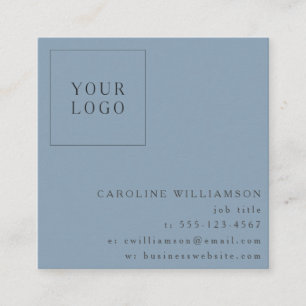 Carte De Visite Carré Logo professionnel bleu minimaliste moderne simple
