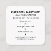 Carte De Visite Carré Logo professionnel du code QR avant et arrière (Devant)