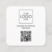Carte De Visite Carré Logo professionnel du code QR avant et arrière (Dos)