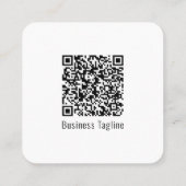 Carte De Visite Carré Logo Professionnel Élégant Moderne Simple QR Code (Dos)
