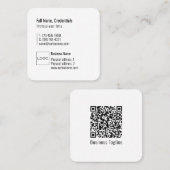 Carte De Visite Carré Logo Professionnel Élégant Moderne Simple QR Code (Devant / Derrière)