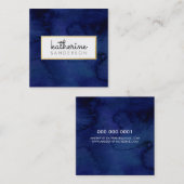 Carte De Visite Carré LOGO PROFESSIONNEL EMBLEM aquarelle marine moderne (Devant / Derrière)