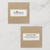 Carte De Visite Carré LOGO PROFESSIONNEL EMBLEM kraft moderne faux or (Devant / Derrière)