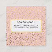 Carte De Visite Carré LOGO PROFESSIONNEL EMBLEM moderne faux or rose (Dos)