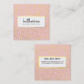 Carte De Visite Carré LOGO PROFESSIONNEL EMBLEM moderne faux or rose (Devant / Derrière)