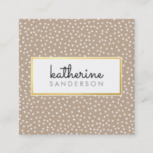 Carte De Visite Carré LOGO PROFESSIONNEL EMBLEM moderne kraft or blanc