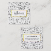 Carte De Visite Carré LOGO PROFESSIONNEL EMBLEM moderne noir faux or (Devant / Derrière)