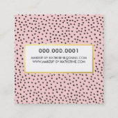 Carte De Visite Carré LOGO PROFESSIONNEL EMBLEM or rose moderne NOIR (Dos)