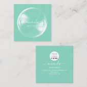 Carte De Visite Carré Logo professionnel maquillage de beauté Bubble Gre (Devant / Derrière)