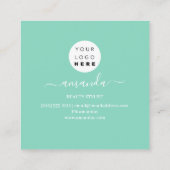 Carte De Visite Carré Logo professionnel maquillage de beauté Bubble Gre (Dos)