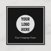 Carte De Visite Carré Logo professionnel Monogramme Masculine Noir (Dos)