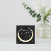 Carte De Visite Carré Logo Professionnel Nails Beauté Cheveux Black Gold (Debout devant)