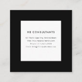 Carte De Visite Carré Logo professionnel noir et blanc (Dos)