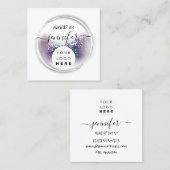 Carte De Visite Carré Logo professionnel ongles beauté cheveux blanc Abs (Devant / Derrière)