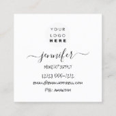 Carte De Visite Carré Logo professionnel ongles beauté cheveux blanc mod (Dos)