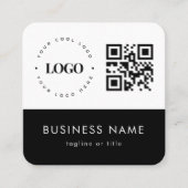 Carte De Visite Carré Logo professionnel personnalisé QR Code Société (Devant)
