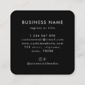Carte De Visite Carré Logo professionnel personnalisé QR Code Société (Dos)