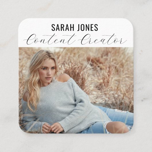 Carte De Visite Carré Logo QR Code Influencer Médias sociaux (Devant)