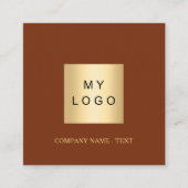 Carte De Visite Carré Logo QR code médias sociaux rouille brun beige (Devant)