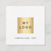 Carte De Visite Carré Logo QR code social media white premium (Devant)