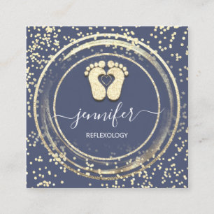 Carte De Visite Carré Logo QRCode Réflexologie Pied Massage Pied Pied Pi
