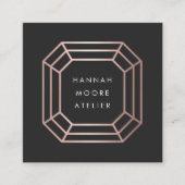 Carte De Visite Carré Logo rose Gold Gemstone | Design de bijoux (Devant)