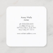 Carte De Visite Carré Logo rose Gold Ginkgo Leaf (Dos)