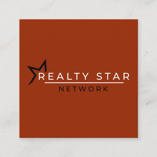 Carte De Visite Carré Logo rouge avec la bannière rouge (Devant)