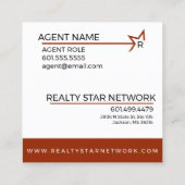 Carte De Visite Carré Logo rouge avec la bannière rouge (Dos)