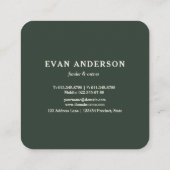 Carte De Visite Carré Logo rustique de forêt de pin (Dos)