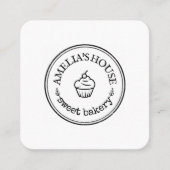 Carte De Visite Carré Logo rustique maison simple personnalisé (Devant)
