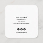 Carte De Visite Carré Logo rustique maison simple personnalisé (Dos)