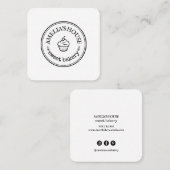 Carte De Visite Carré Logo rustique maison simple personnalisé (Devant / Derrière)