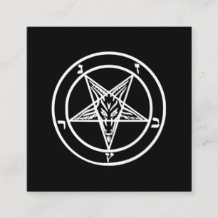 Carte De Visite Carré Logo satanique de la chèvre de Pentagram inversée 