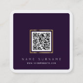 Carte De Visite Carré Logo scannable à code QR moderne (Devant)