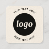 Carte De Visite Carré Logo simple et code QR texte (Devant)