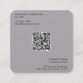 Carte De Visite Carré Logo simple et code QR texte (Dos)