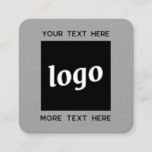 Carte De Visite Carré Logo simple et code QR texte (Devant)