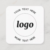 Carte De Visite Carré Logo simple et code QR texte (Devant)