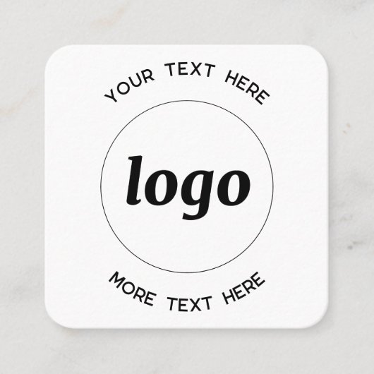 Carte De Visite Carré Logo simple et code QR texte (Devant)