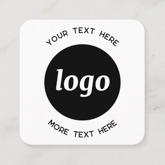 Carte De Visite Carré Logo simple et code QR texte (Devant)