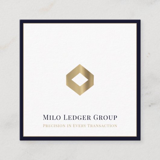 Carte De Visite Carré Logo simple et élégant (Devant)