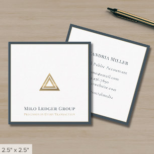 Carte De Visite Carré Logo simple et luxueux
