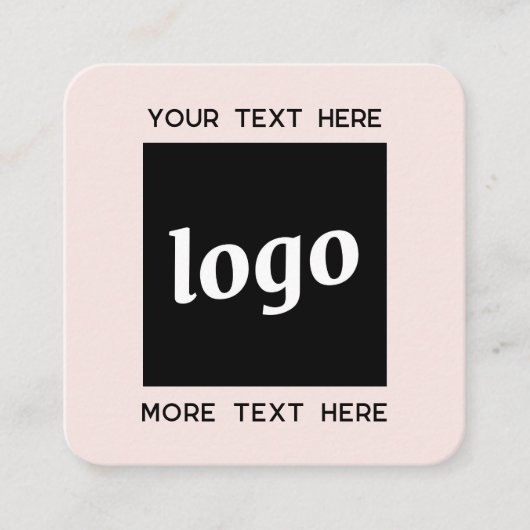 Carte De Visite Carré Logo simple et texte QR Code bleu rose (Devant)