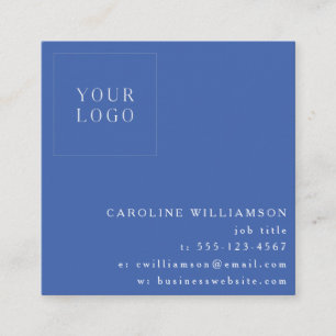 Carte De Visite Carré Logo simple moderne minimaliste professionnel bleu